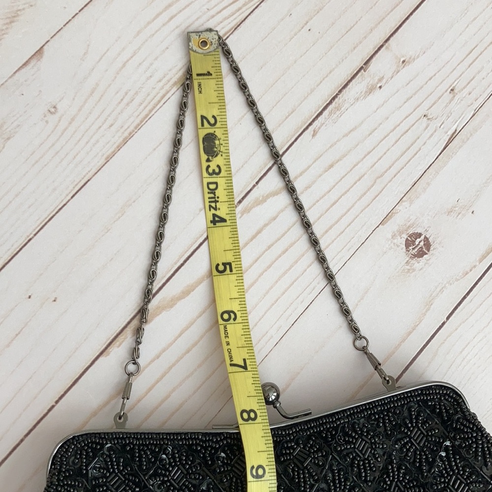 Black Sequin and Bead Evening Clutch/Bag - Picture 9 of 9
